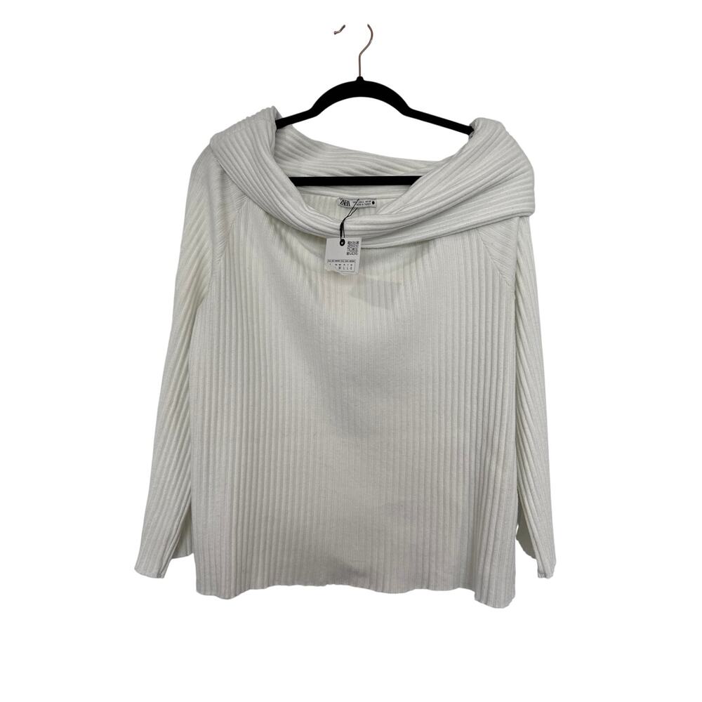 NWT Zara Off Shoulder Rib Knit Sweater, L